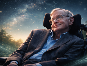 Portrait Sogevity | Stephen Hawking: “Remember to look up at the stars and not down at your feet.”
