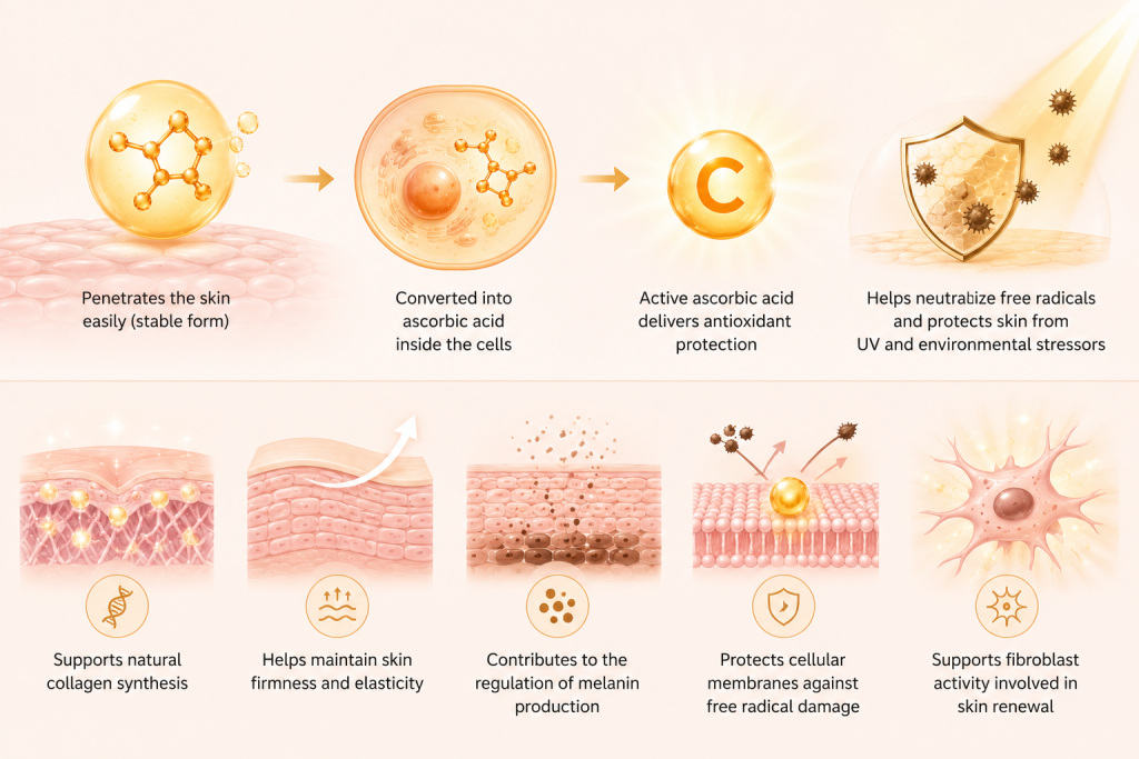 3-O-Ethyl Ascorbic Acid: a stable vitamin C derivative for skin radiance and Cellular vitality